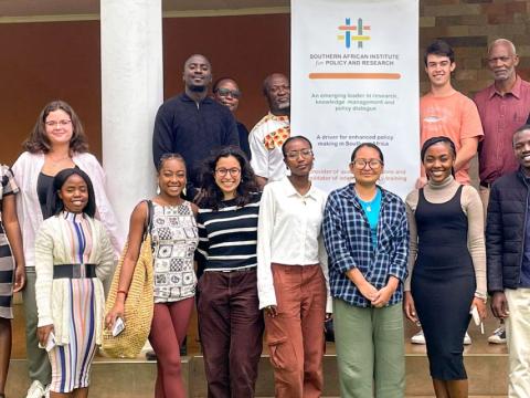 Eva Telesca and fellow study abroad students visit the Southern African Institute for Policy and Research